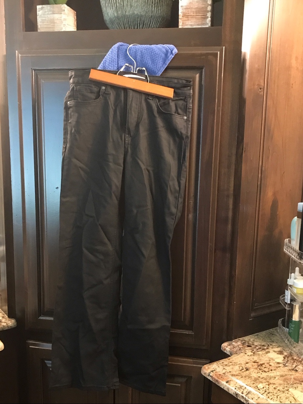 Women's faux leather Black Boot Cut Pants